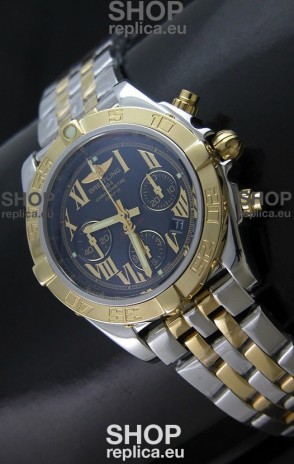 Breitling Chronomat B01 Two Tone Swiss Watch in Black Dial