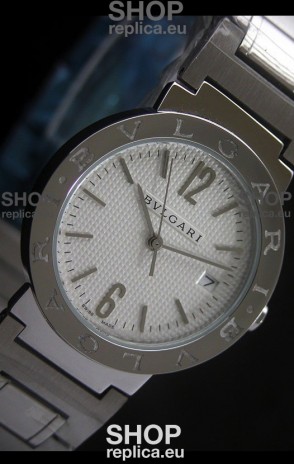 Bvlgari Diagono Japanese Replica Quartz Watch in White Dial