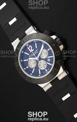 Bvlgari CH35 S Aluminium Japanese Replica Watch in Blue Dial