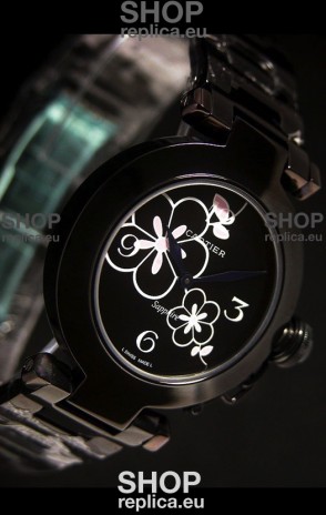 Cartier Pasha de Ladies Replica Watche in Black Dial
