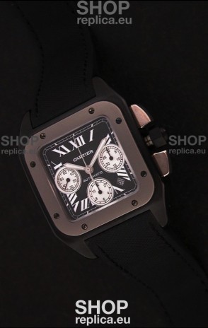 Cartier santos Swiss Replica Watch in Black Dial