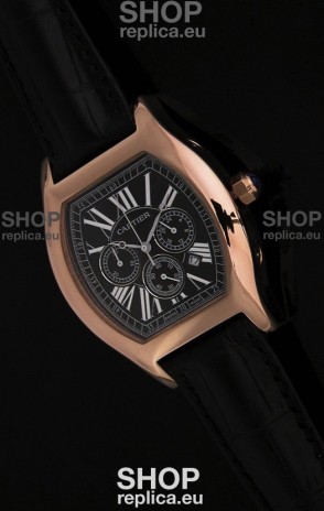 Cartier Tortue Japanese Replica Watch in Black Dial