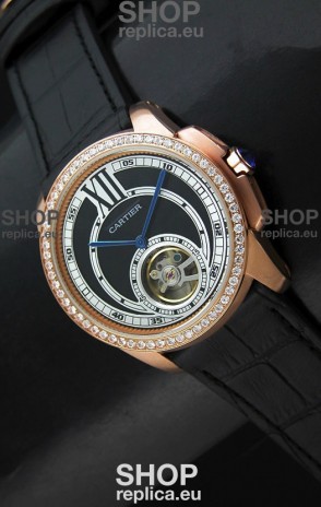 Calibre De Cartier Japanese Watch in Pink Gold Casing