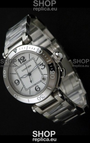 Cartier Pasha De Seatimer Japanese Quartz Watch in White Dial