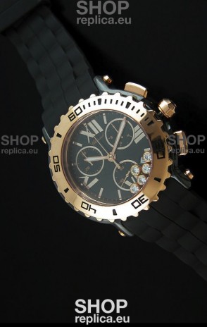 ChopardHappy Sport Swiss Replica Watch in Black Strap