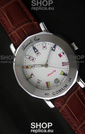 Corum Admiral's Cup Japanese Replica Watch in White Dial