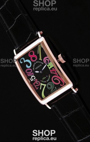 Franck Muller Long Island Japanese Replica Watch in Black Dial