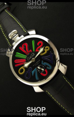 Gaga Milano Italy Japanese Replica Watch in Black Dial