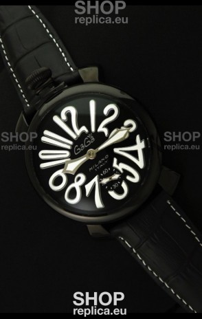Gaga Milano Italy Japanese Replica PVD Watch in White Markers