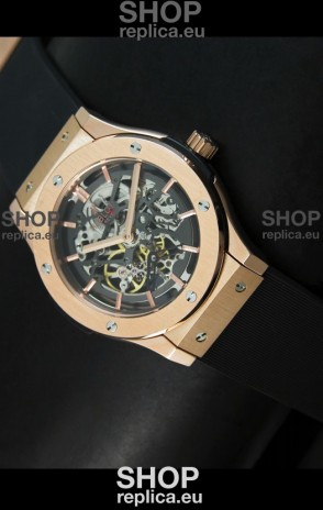 Hublot Classic Fusion Japanese Replica Watch in Pink Gold Casing
