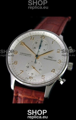 IWC Portuguese Chronograph Swiss Replica Watch in White Dial