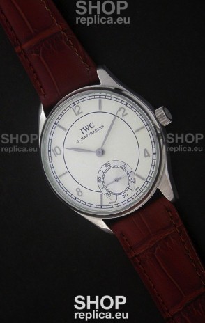IWC Portuguese FA Jones Japanese Replica Watch in White Dial