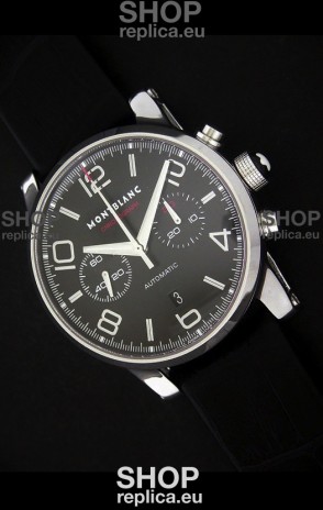 Mont Blanc Meisterstuck Timewalker Swiss Watch in Black Dial