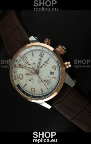 Mont Blanc UTC Japanese Replica Watch in Gold Bezel