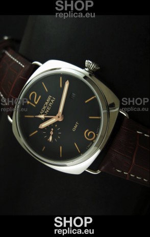 Panerai Radiomir PAM421 GMT Japanese Replica Watch in Black Dial
