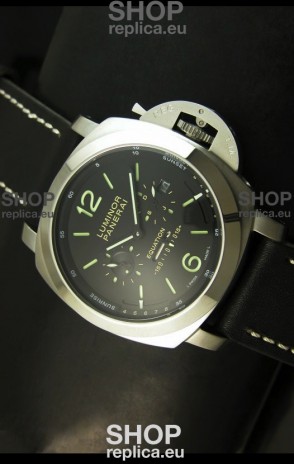 Panerai PAM365 L’Astronomo Luminor 1950 GMT Equation of Time Watch Black Dial Steel