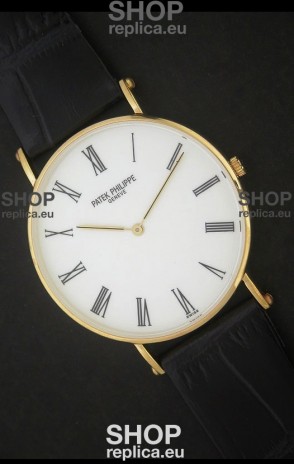 Patek Philippe Calatrava Japanese Quaartz Watch in White Dial