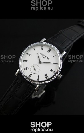 Patek Philippe Calatrava Japanese Mens Watch in White Dial