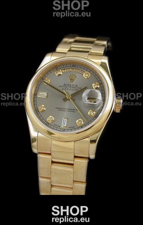 Rolex Day Date Japanese Full Gold Diamond Replica Watch