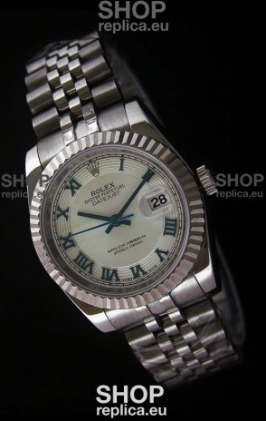 Rolex Datejust Mens Swiss Replica Watch in White Dial