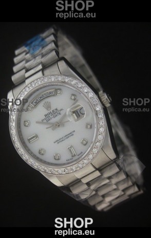Rolex Day Date Just swiss Replica Watch in White Dial