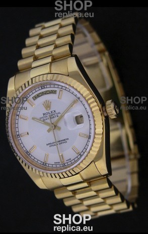 Rolex Day Date Just Japanese Replica Yellow Gold Watch 