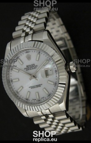 Rolex DateJust Swiss Replica Watch in Mop White Dial