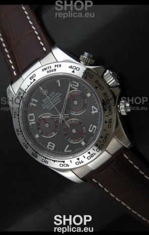 Rolex Daytona Cosmograph Swiss Replica Stainless Steel Watch in Grey Dial