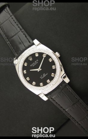Rolex Cellini Japanese Replica Watch in Diamond Hour Markers