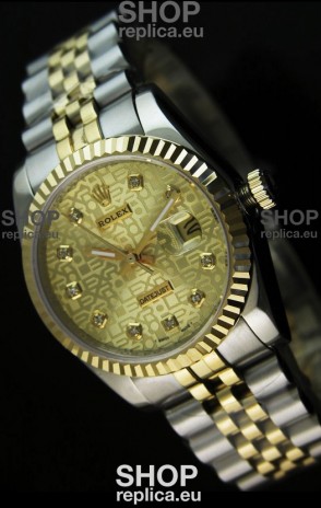Rolex Replica Datejust Mens Japanese Watch in Gold Dial - 41MM