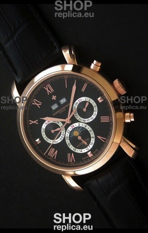 Vacheron Constantin Perpetual Calendar Japanese Watch in Black Dial
