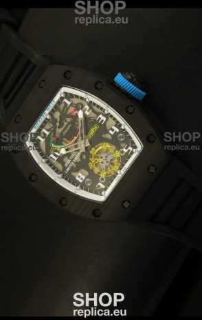 Richard Mille RM036 Jean Todt Forged Carbon Bezel Titanium Watch - All White/Blue Edition
