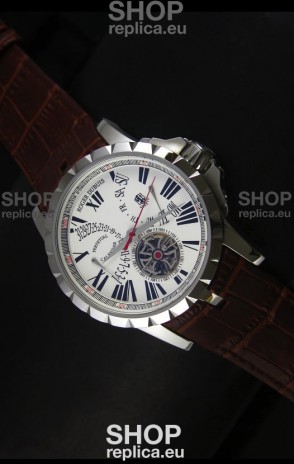 Roger Dubuis Excalibur Calendar Watch in White Dial 