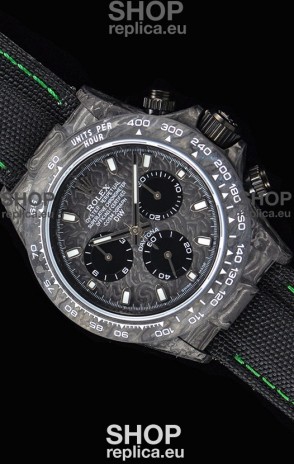 Rolex Daytona DiW Forged Cabon Casing 1:1 Mirror Replica with Nylon Strap 