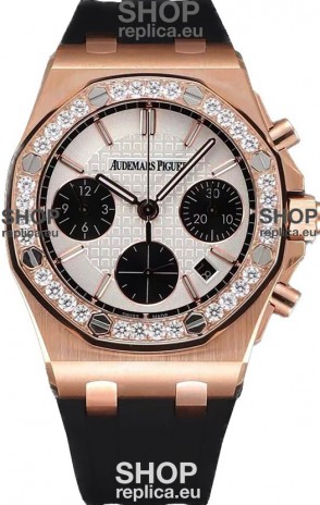 Audemars Piguet Royal Oak Offshore Rose Gold White Dial Chronograph 37MM - Swiss Replica Watch 