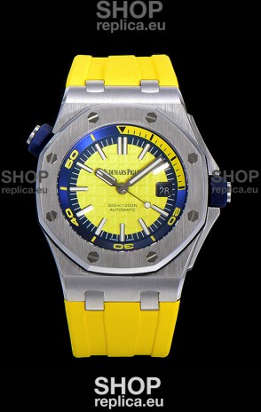 Audemars Piguet Royal Oak Diver Swiss Replica Watch Yellow Dial 1:1 Quality 3120 Movement 904L Steel 