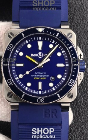 Bell & Ross BR03-92 Diver Stainless Steel Blue Dial Swiss Replica Watch 1:1 Mirror Replica