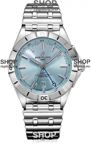 Breitling Chronomat Automatic GMT 40 Light Blue Dial 1:1 Mirror Swiss Replica Watch 