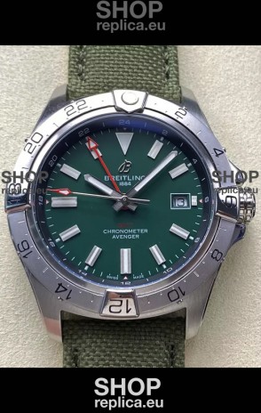 Breitling Avenger GMT Automatic 44 Swiss 1:1 Super Clone Replica Watch - Green Dial 