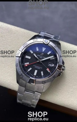 Breitling Avenger GMT Automatic 44 Swiss 1:1 Super Clone Replica Watch - Black Dial 