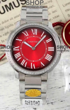 Cartier Ronde Must 36MM Swiss Quartz Red Dial 1:1 Mirror Swiss Replica Watch 