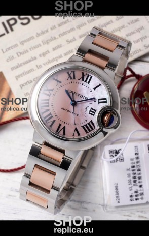 Ballon De Cartier Swiss Automatic Pink Pearl Dial Mirror Quality 33MM in Two Tone Casing