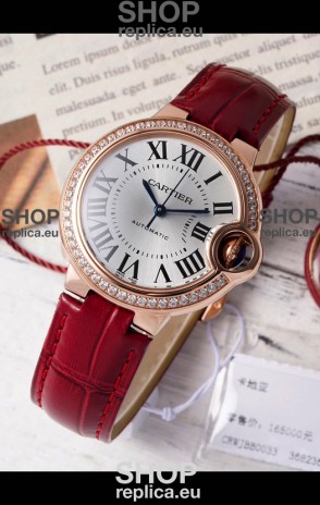 Ballon De Cartier Swiss Automatic Silver Dial Mirror Quality 33MM in Rose Gold Plating