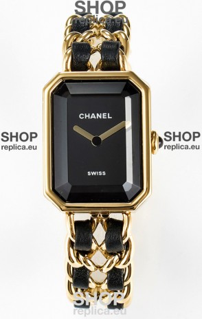Chanel Premiere Edition Originale Watch in Black & Gold Chains Swiss Quartz Watch
