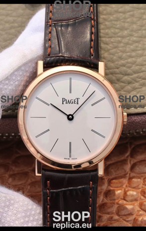 Piaget Altiplano G0A31114 1:1 Mirror Swiss Replica Watch in Rose Gold White Dial 