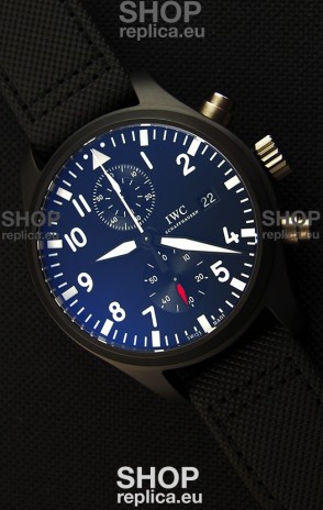 IWC Pilot's Top Gun Chronograph IW389001 1:1 Ceramic Case Ultimate Mirror Replica Watch 