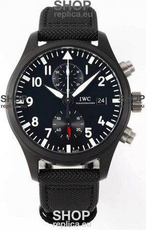 IWC Pilot's Chronograph Top Gun Ceramic IW389001 1:1 Mirror Replica in Black Dial