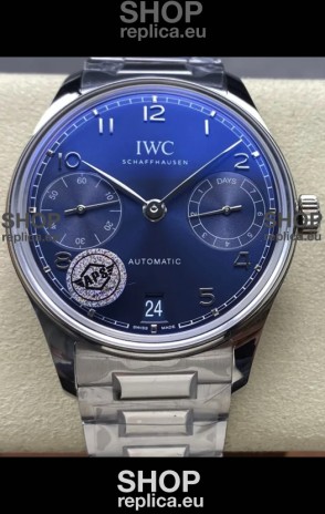IWC Super Clone Portugieser Swiss 1:1 Mirror Replica Watch Blue Dial Steel Case Watch