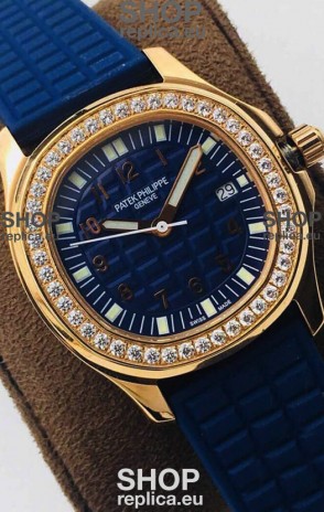 Patek Philippe Aquanaut 5067A Swiss Replica Watch in Yellow Gold Blue Dial - 35MM