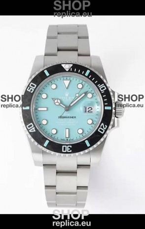 Rolex Submariner DiW Stainless Steel Casing Black Ceramic Bezel Blue Dial Edition Watch 